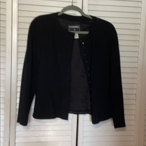 Black all season wool silk lined authentic Chanel